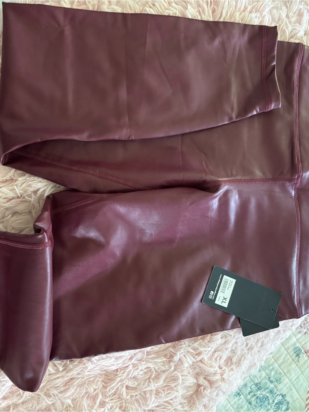 Faux Leather Leggings in Deep Burgundy